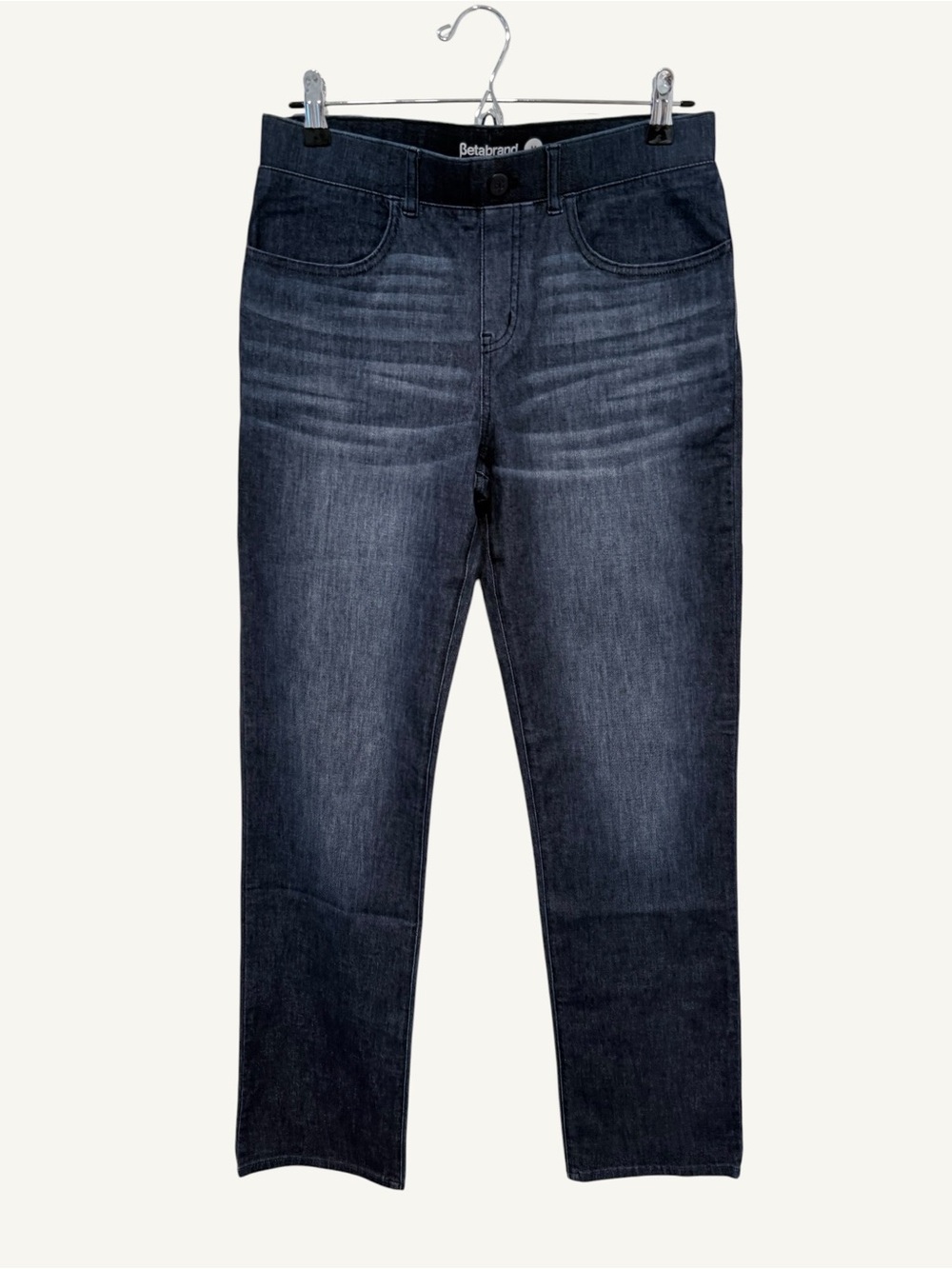 Betabrand Dark Wash Stretch Straight Leg Jeans Medium NWOT